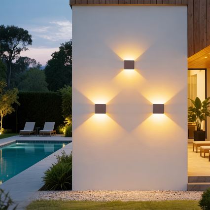Brilagi - Applique LED da esterno DONNANI LED/5W/230V 10 cm marrone IP44