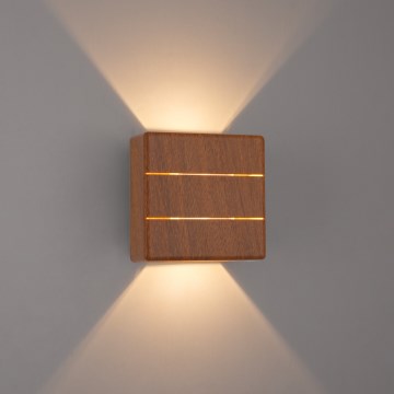 Brilagi - Applique LED da esterno DOUBLERAY LINE LED/6W/230V, finitura effetto legno, IP54
