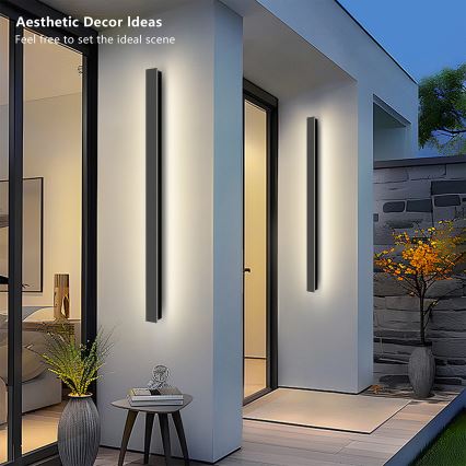 Brilagi - Applique da esterno LINEAR LED/22W/230V 4000K IP65 100 cm nera CRI 90