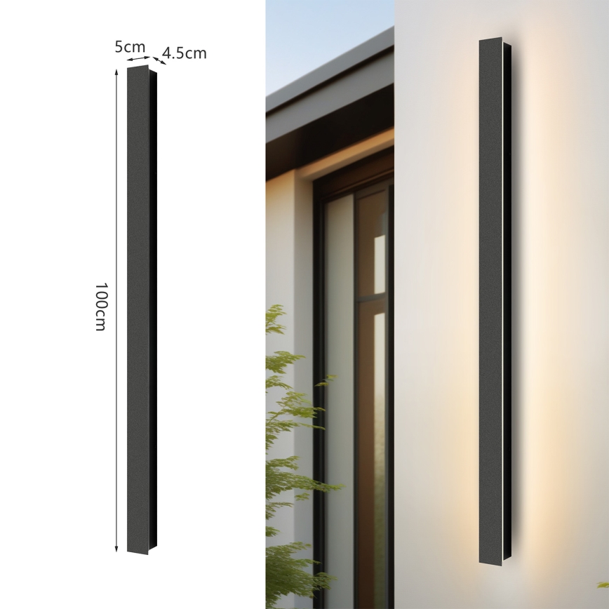 Brilagi - Applique da esterno LINEAR LED/22W/230V 4000K IP65 100 cm nera CRI 90