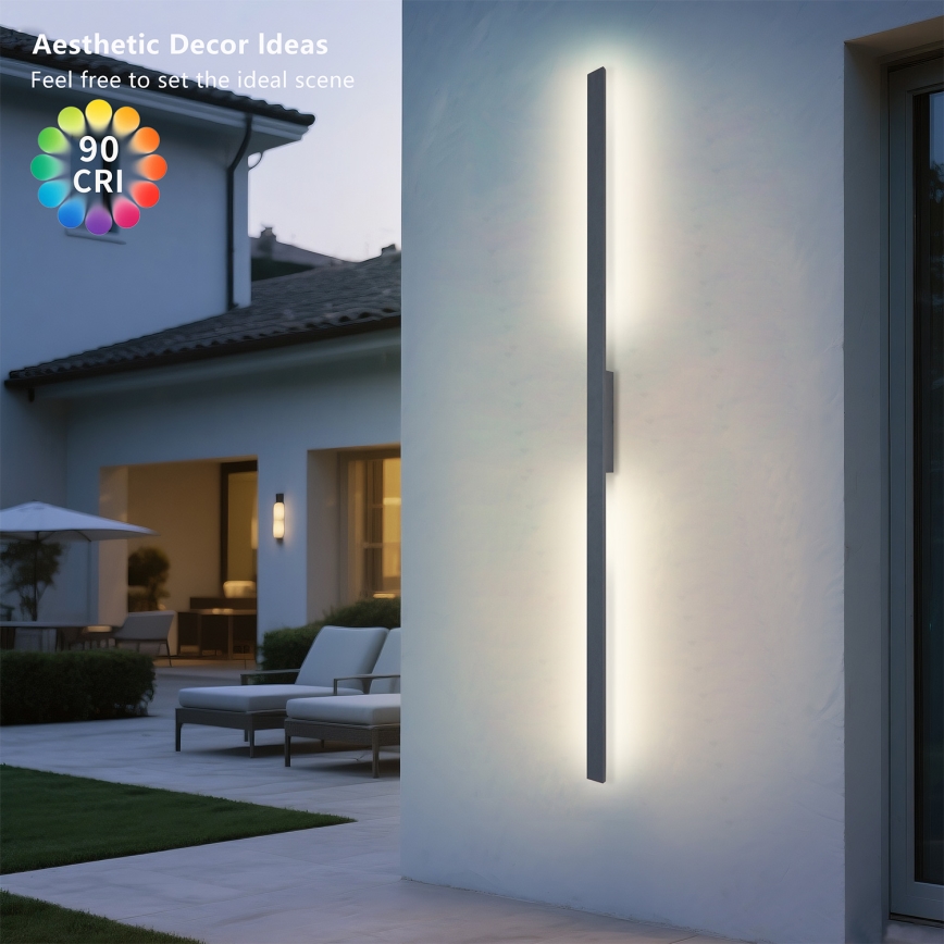 Brilagi - Lampada da parete per esterni LUNA LED/30W/230V 4000K IP65 150 cm antracite CRI 90