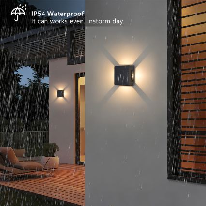 Brilagi - Applique LED da esterno QUADRAY LED/6W/230V nera IP54