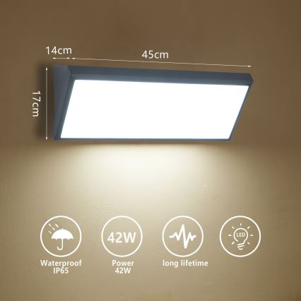 Brilagi - Applique da parete LED per esterni TRIANGLE LED/42W/230V 3000/4000/6500K antracite IP65