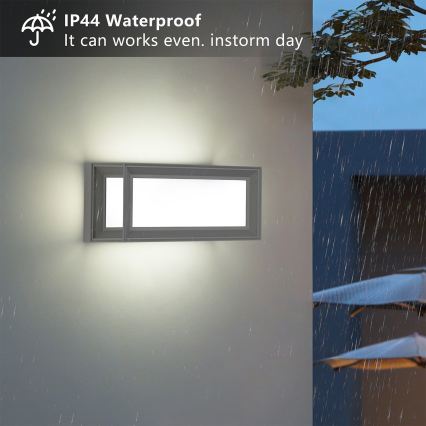 Brilagi - Lampada da parete LED per esterni PARKER LED/12W/230V 3000/4500/6000K grigio IP44
