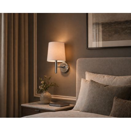Brilagi - Applique MONTE 1xE27/60W/230V beige/cromo lucido