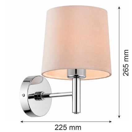 Brilagi - Applique MONTE 1xE27/60W/230V beige/cromo lucido