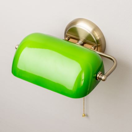 Brilagi - Applique murale BANK OFFICE 1xE27/60W/230V laiton/vert