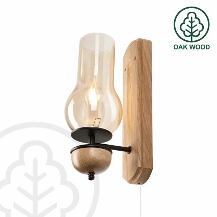 Brilagi - Applique murale COTTAGE 1xE14/40W/230V chêne/marron