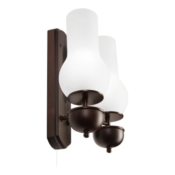 Brilagi - Applique murale COTTAGE 2xE14/40W/230V hêtre/blanc