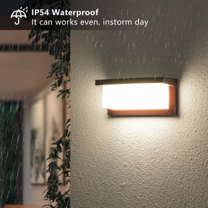 Brilagi - Applique murale d'extérieur LED avec capteur BRICKY LED/12W/230V marron IP54