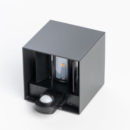 BRILAGI - Applique murale d'extérieur avec détecteur CUBE LED/6W/230V noire IP65