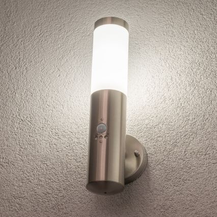 BRILAGI - Applique murale d'extérieur ELIA avec détecteur, 1xE27/20W/230V, IP44, chrome mat