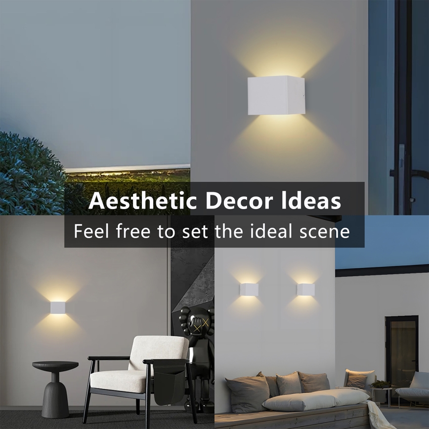 Brilagi - Applique murale d'extérieur DONNANI LED/5W/230V 10 cm blanc IP44