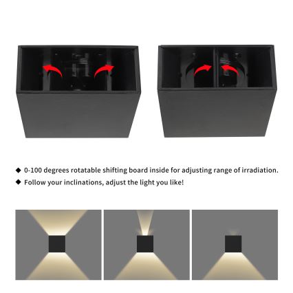 Brilagi - Applique murale d'extérieur DOUBLERAY LED/4W/230V noire IP65