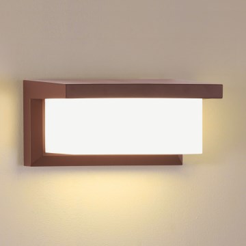 Brilagi - Applique murale d'extérieur LED avec capteur BRICKY LED/12W/230V marron IP54