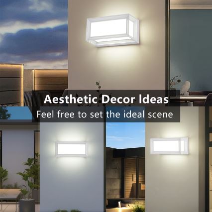 Brilagi - Applique murale d'extérieur LED avec détecteur PARKER LED/12W/230V blanc IP44