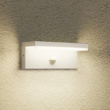 Brilagi - Applique murale d'extérieur LED avec détecteur TESSI LED/10W/230V blanche IP54