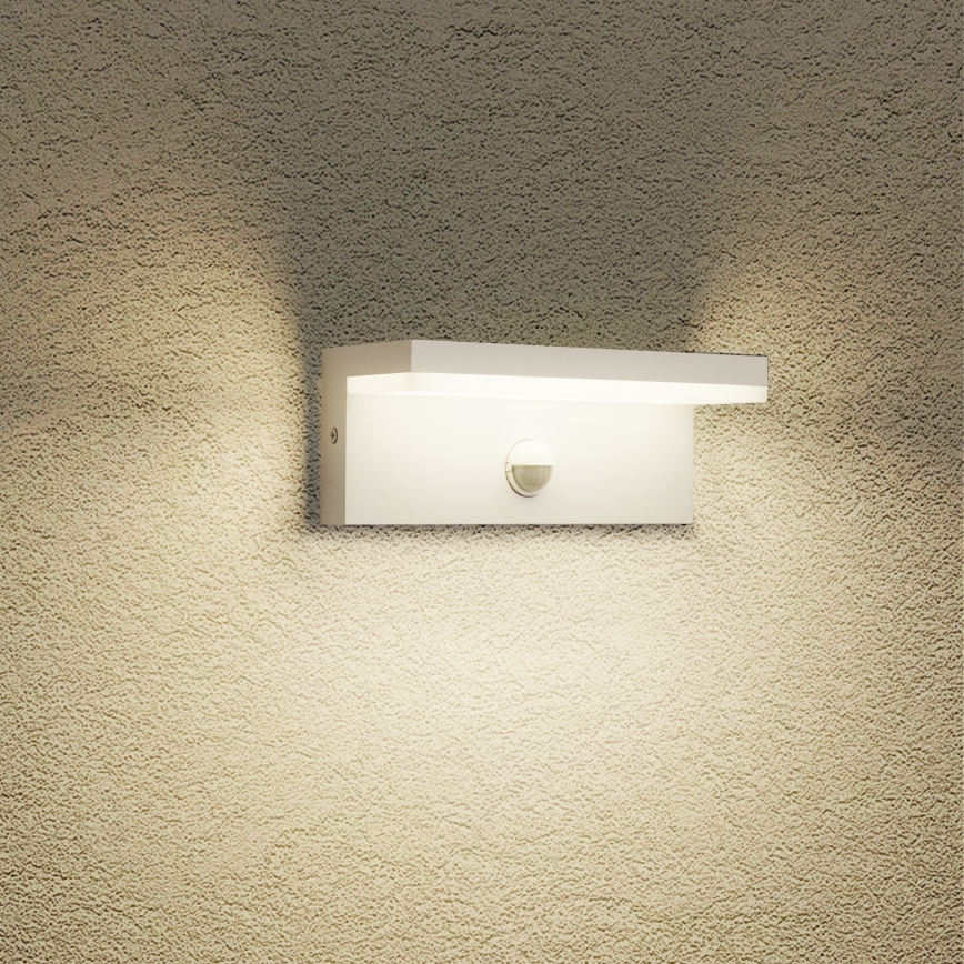 Brilagi - Applique murale d'extérieur LED avec détecteur TESSI LED/10W/230V blanche IP54