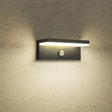 Brilagi - Applique murale d'extérieur LED avec détecteur TESSI LED/10W/230V noire IP54