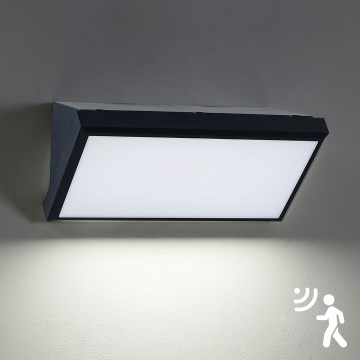 Brilagi - Applique murale d'extérieur LED avec détecteur TRIANGLE LED/20W/230V noir IP65