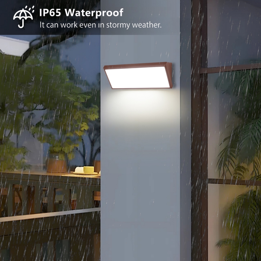 Brilagi - Applique murale extérieure LED avec détecteur de mouvement TRIANGLE LED/42W/230V marron IP65