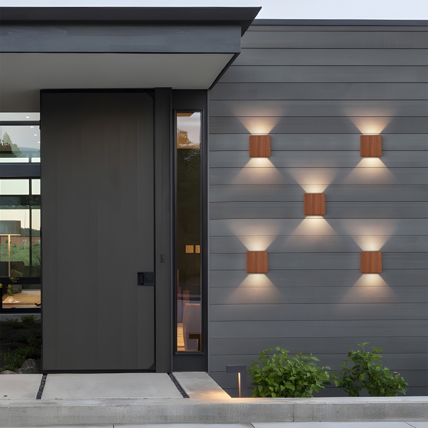 Brilagi - Applique murale d'extérieur LED DOUBLERAY LED/6W/230V aspect bois IP54