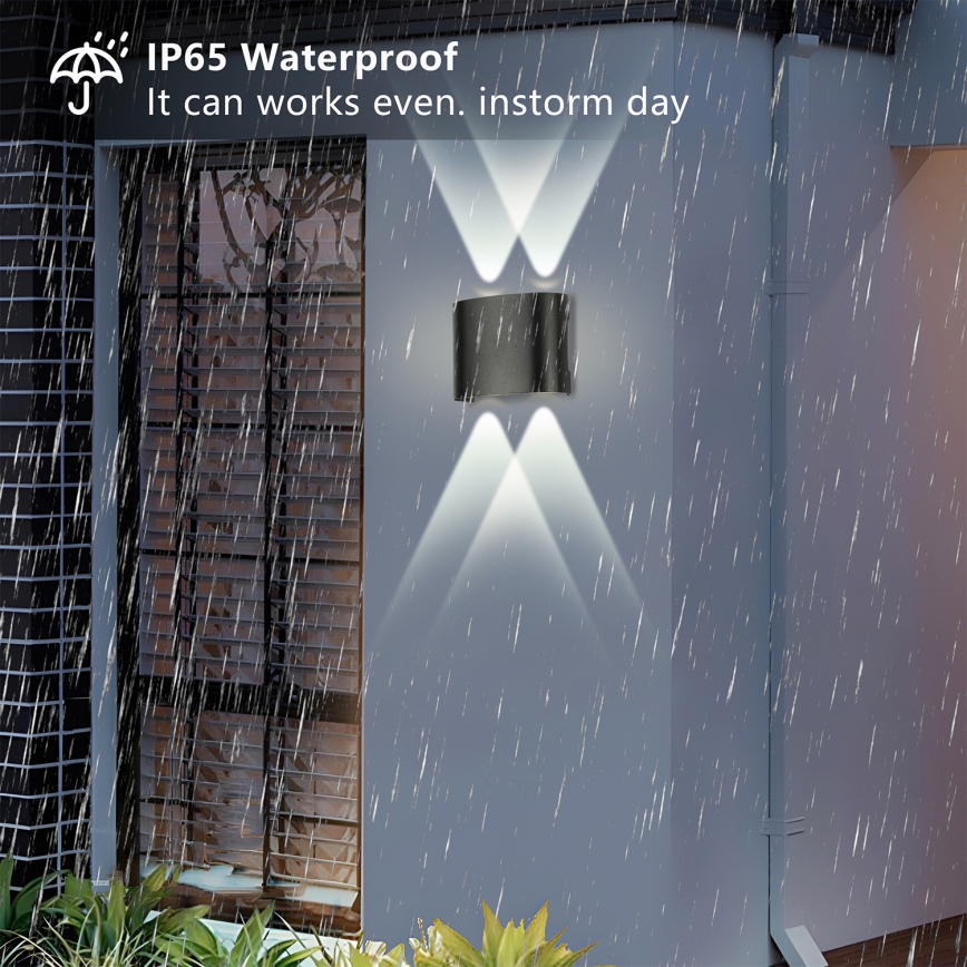 Brilagi - Applique murale d'extérieur LED FLAREBOX LED/4W/230V noire IP65