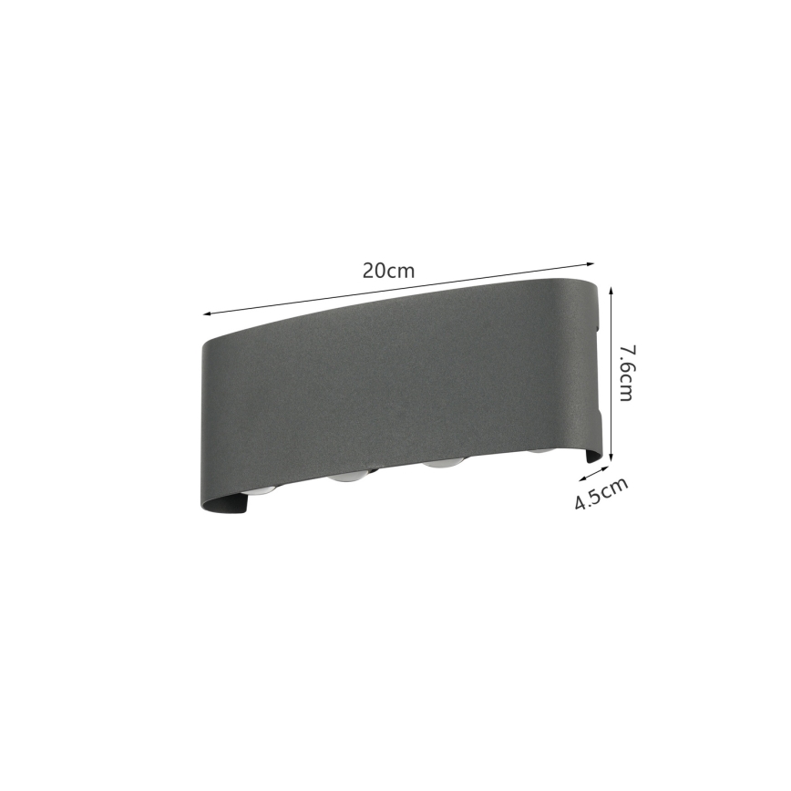 Brilagi - applique murale d'extérieur LED FLAREBOX LED/8W/230V anthracite IP65