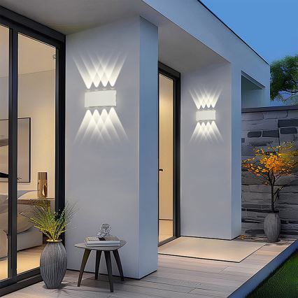 Brilagi - Applique murale d'extérieur LED FLAREBOX LED/8W/230V blanche IP65