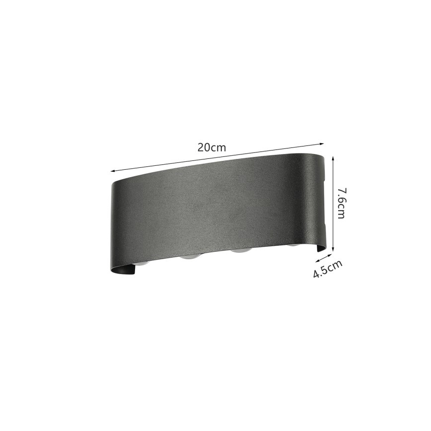 Brilagi - Applique murale d'extérieur LED FLAREBOX LED/8W/230V noire IP65