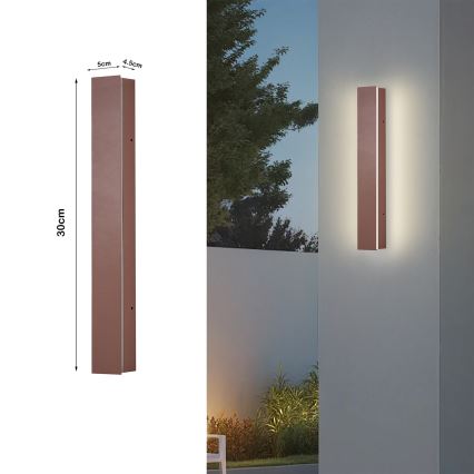 Brilagi - Applique murale d'extérieur LINEAR LED/8W/230V 3000K IP65 30 cm marron IRC 90