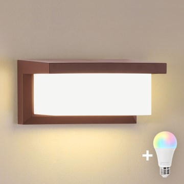 BRILAGI - Applique murale d'extérieur LED RGBW dimmable BRICKY 1xE27/12W/230V 2700-6500K IP54 marron