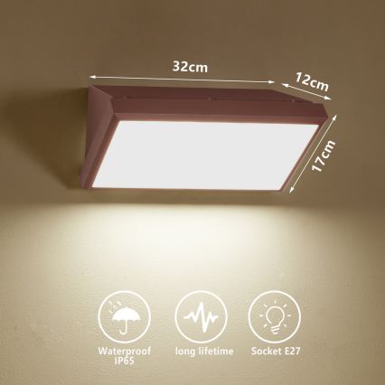 BRILAGI - Applique murale extérieure LED RGBW à intensité variable TRIANGLE 1xE27/12W/230V 2700-6500K IP65 marron