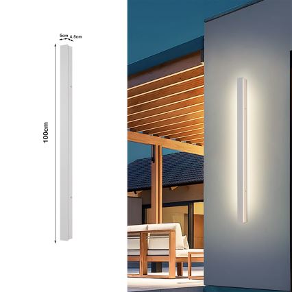 Brilagi - Applique murale LED d'extérieur LINEAR LED/22W/230V 3000K IP65 100 cm blanche IRC 90