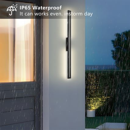 Brilagi - Applique murale LED d'extérieur LINEO LED/24W/230V 3000K IP65 100 cm noir IRC 90