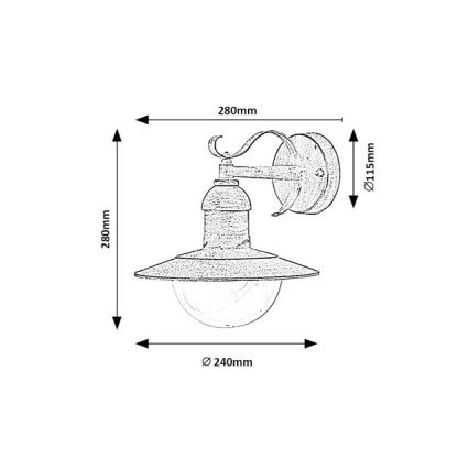 Brilagi - Applique murale d'extérieur MOLDE 1xE27/60W/230V IP44 blanc/patine