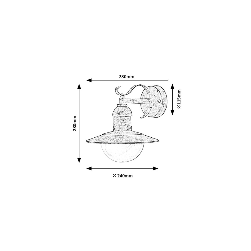 Brilagi - Applique murale d'extérieur MOLDE 1xE27/60W/230V IP44 blanc/patine