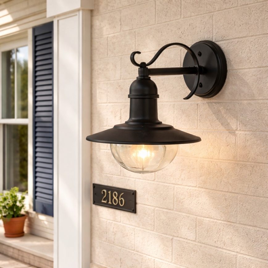 Brilagi - Applique murale d'extérieur MOLDE 1xE27/60W/230V IP44 noire