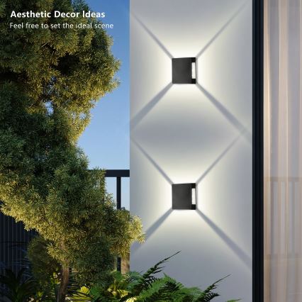 Brilagi - Applique murale d'extérieur QUADRAY LED/4W/230V noire IP65
