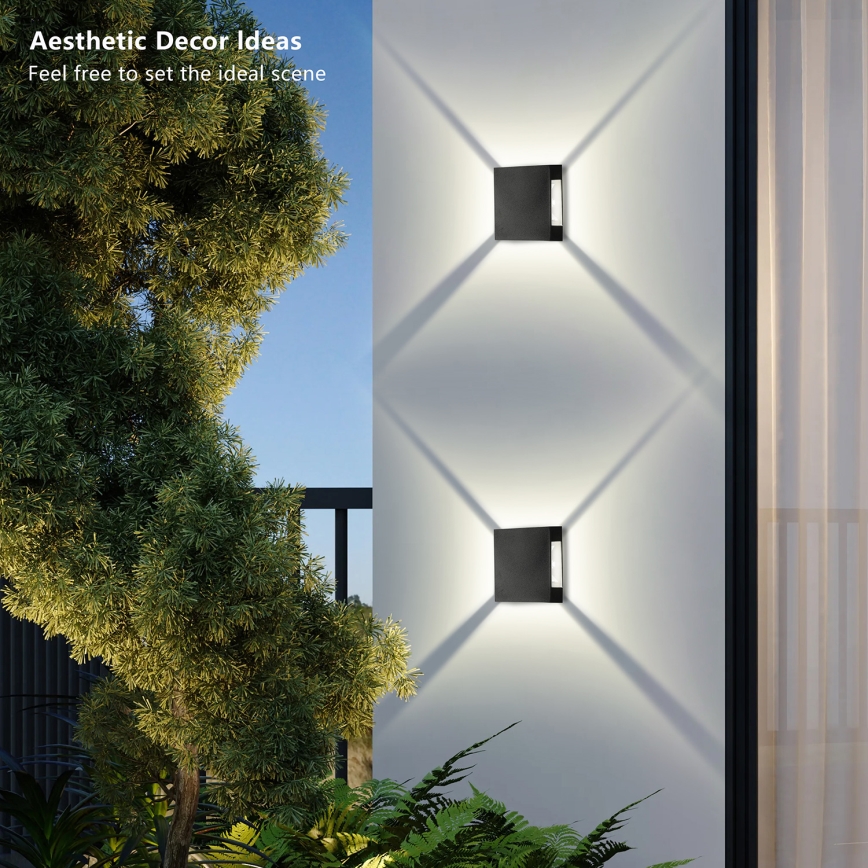 Brilagi - Applique murale d'extérieur QUADRAY LED/4W/230V noire IP65