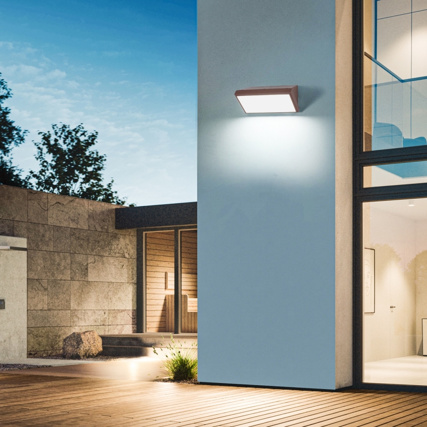 Brilagi - Applique murale d'extérieur TRIANGLE LED/20W/230V brun IP65