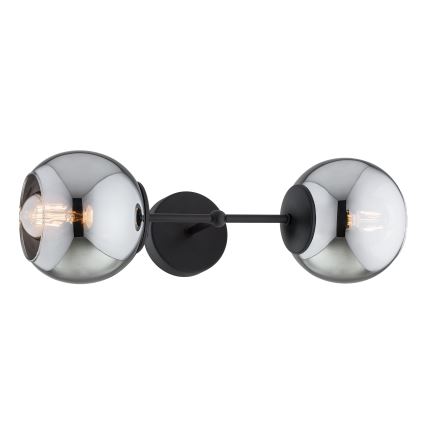 Brilagi - Applique murale DIOR 2xE27/60W/230V noir/gris fumé