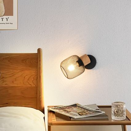 Brilagi - Applique murale directionnelle BASKLITE 1xE27/15W/230V bois/noir