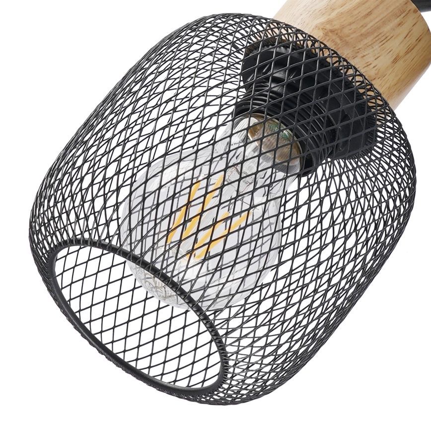 Brilagi - Applique murale directionnelle BASKLITE 1xE27/15W/230V hévéa/noir