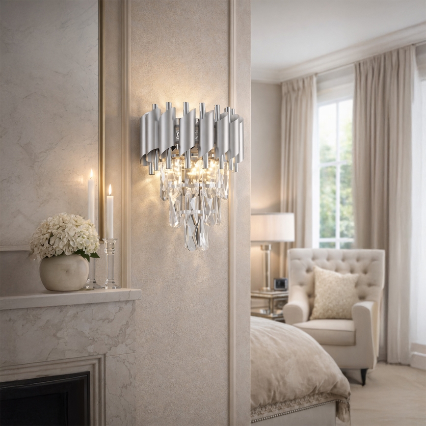 Brilagi - Applique murale ECLIPSE 2xE14/10W/230V argentée