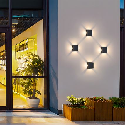 Brilagi - Applique murale extérieure à LED QUADRAY LED/6W/230V noire IP54