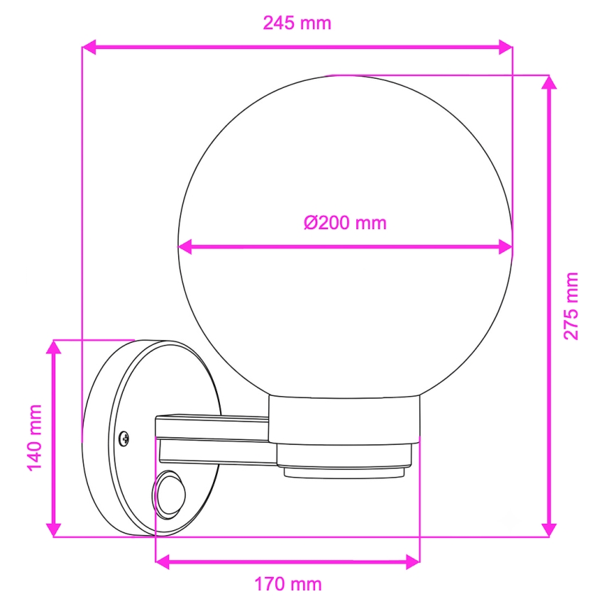Brilagi - Applique murale d'extérieur avec détecteur de mouvement HARBOR 1xE27/40W/230V IP33 anthracite/blanc