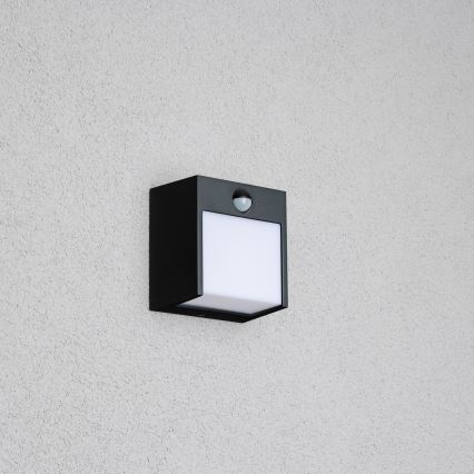 Brilagi-Applique murale extérieure avec détecteur TERNI LED/12W/230V noir IP44