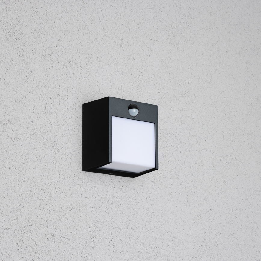 Brilagi-Applique murale extérieure avec détecteur TERNI LED/12W/230V noir IP44