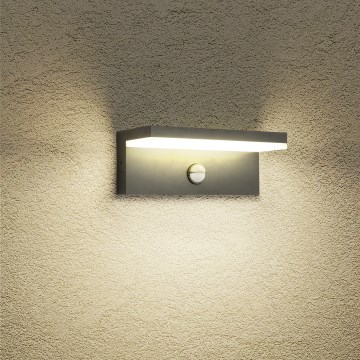 Brilagi - Applique murale extérieure avec détecteur TESSI LED/10W/230V anthracite IP54
